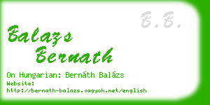 balazs bernath business card