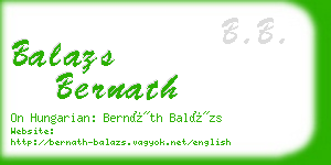 balazs bernath business card